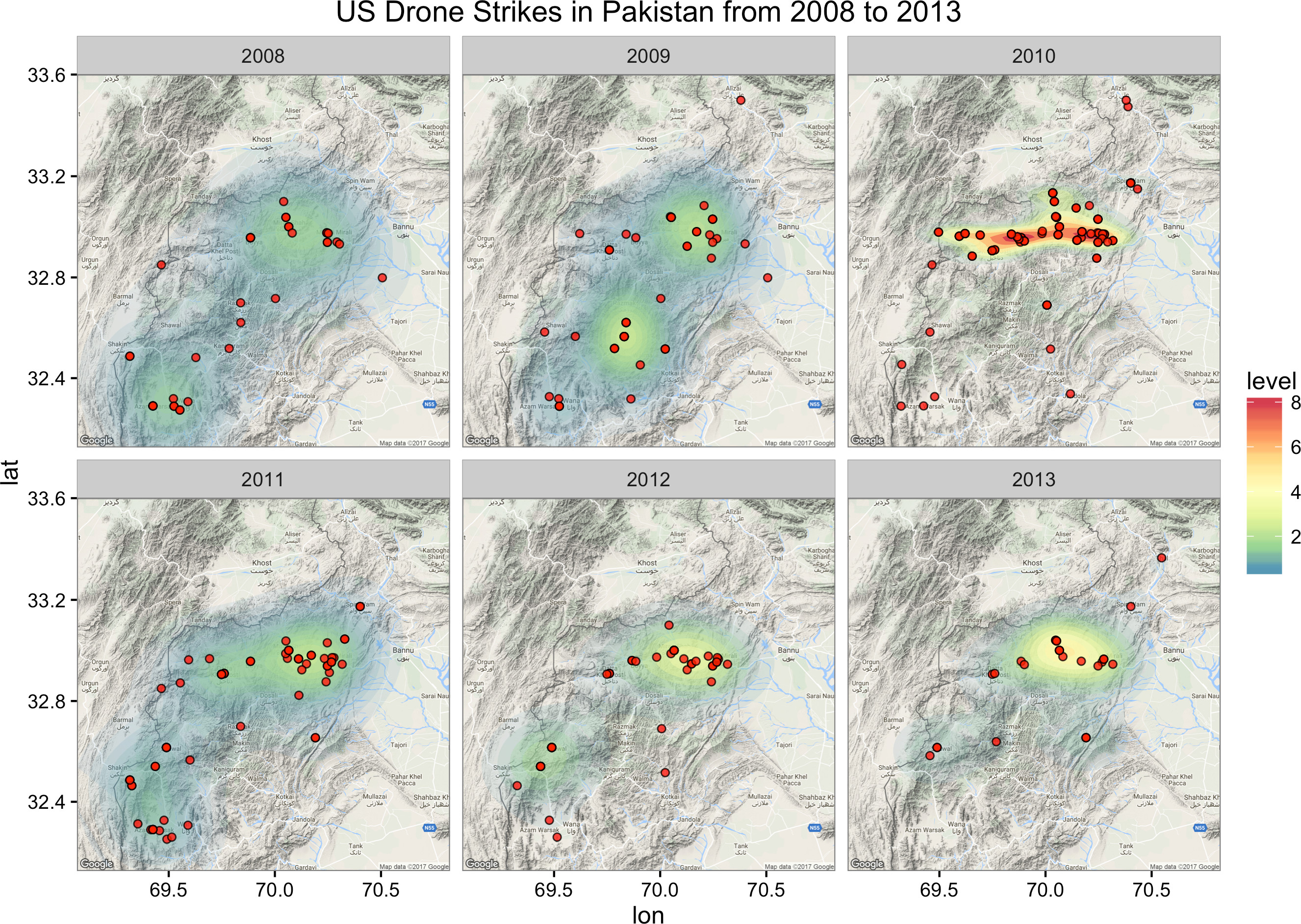 Spatial Heat Map Plotting Using R